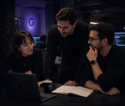 Equipo de GLOMSO trabajando en estrategia y tecnología